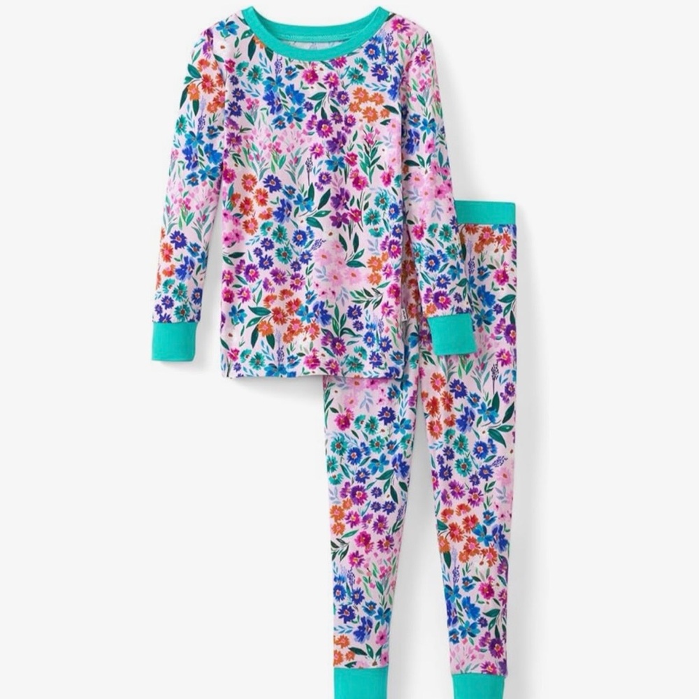 NWT Size 2T Little Sleepies Sweet Peas Floral Long Sleeve Pajamas Set 2 Piece